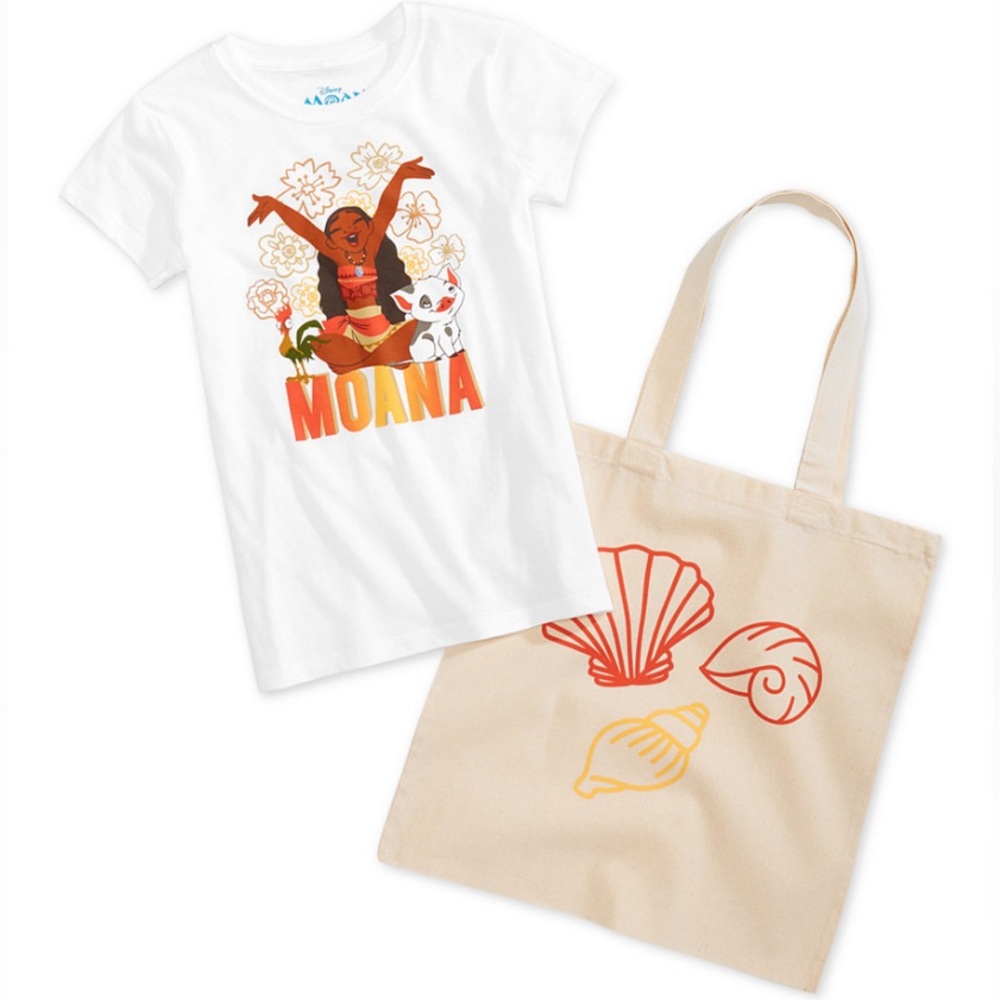 NWOT Disney Moana Print Canvas Tote Bag